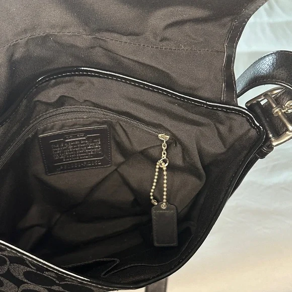 Coach Black Crossbody Bag with Silver Accents - Picture 4 of 8